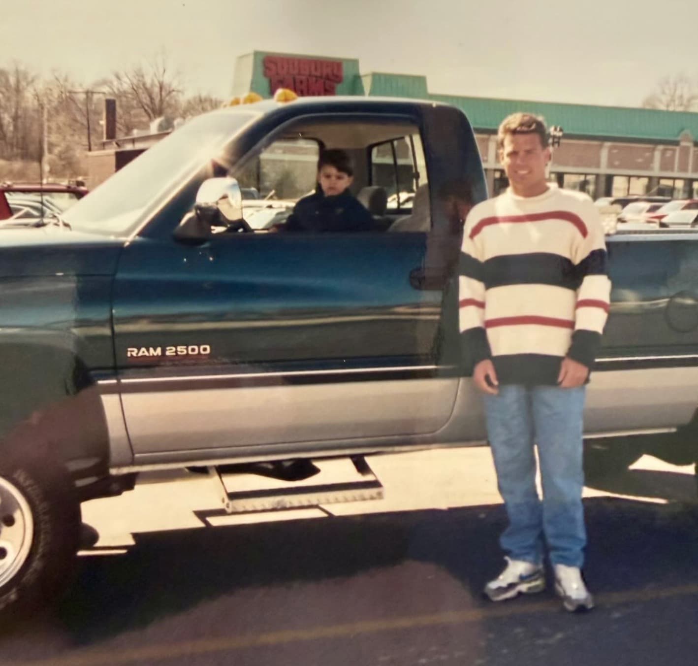 Shawn and Donald Clancy on a job site, 1996